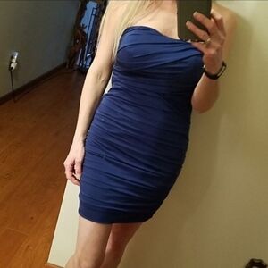 Speechless Blue Strapless Bodycon Dress Cocktail